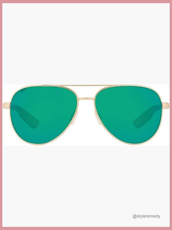 Unisex Aviator Sunglasses with Green Mirrored Polarized Lenses main image 5